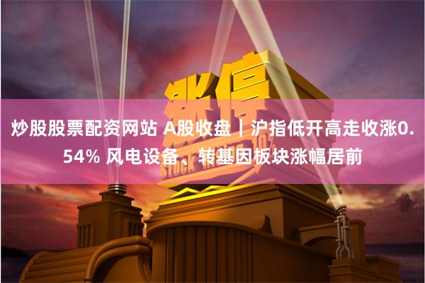 炒股股票配资网站 A股收盘｜沪指低开高走收涨0.54% 风电设备、转基因板块涨幅居前